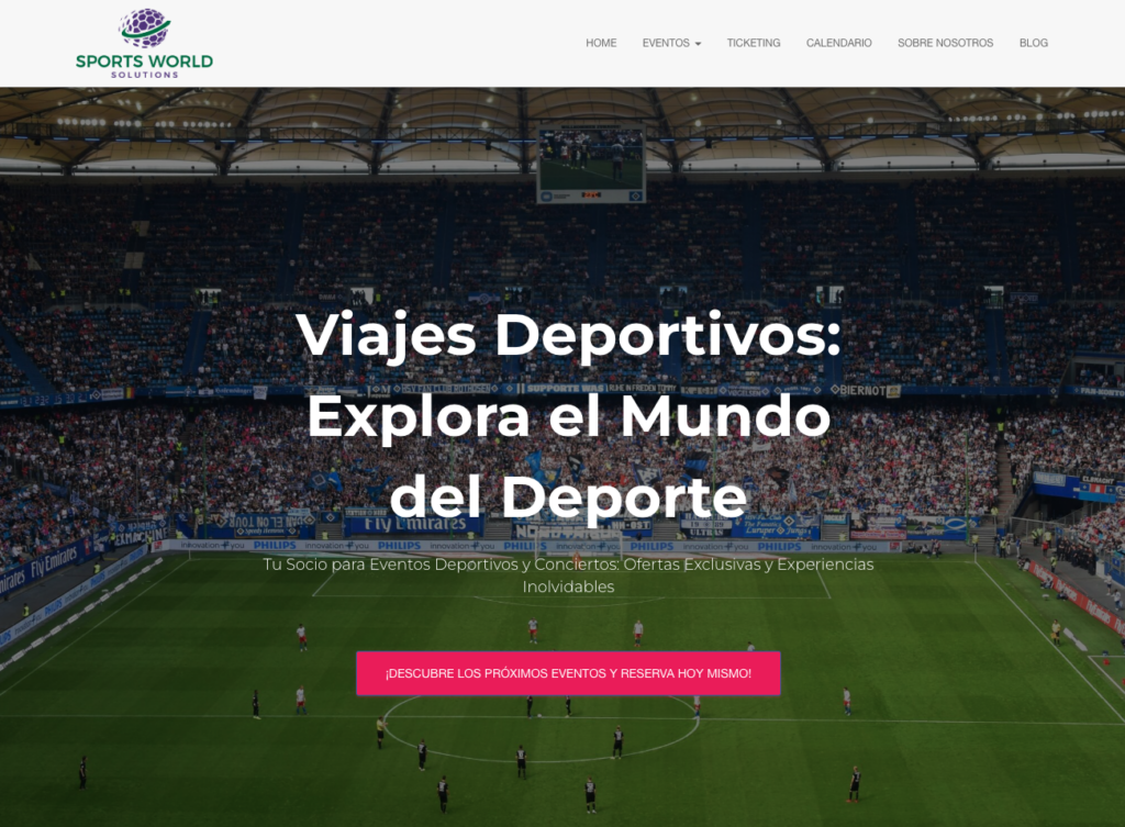 Sport World Solutions homepage