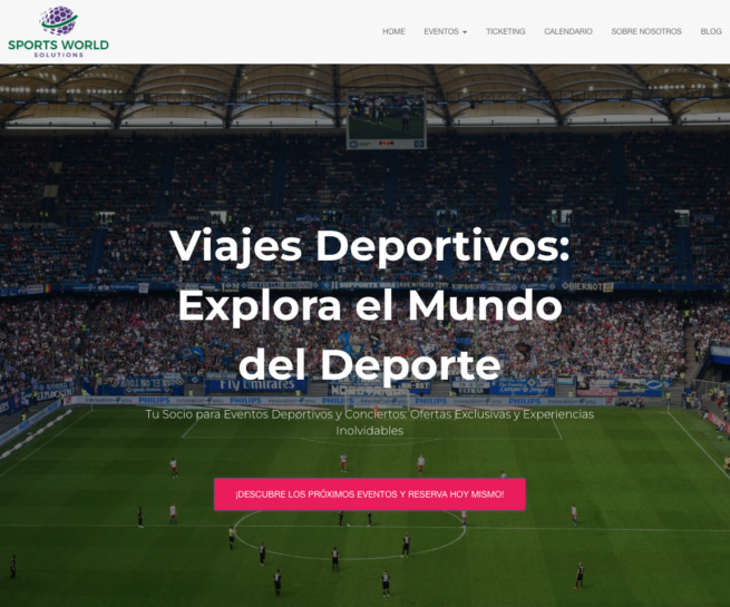 Sport World Solutions homepage