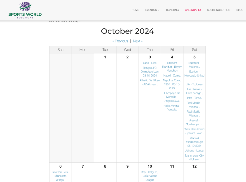 Monthly Calendar plugin display events